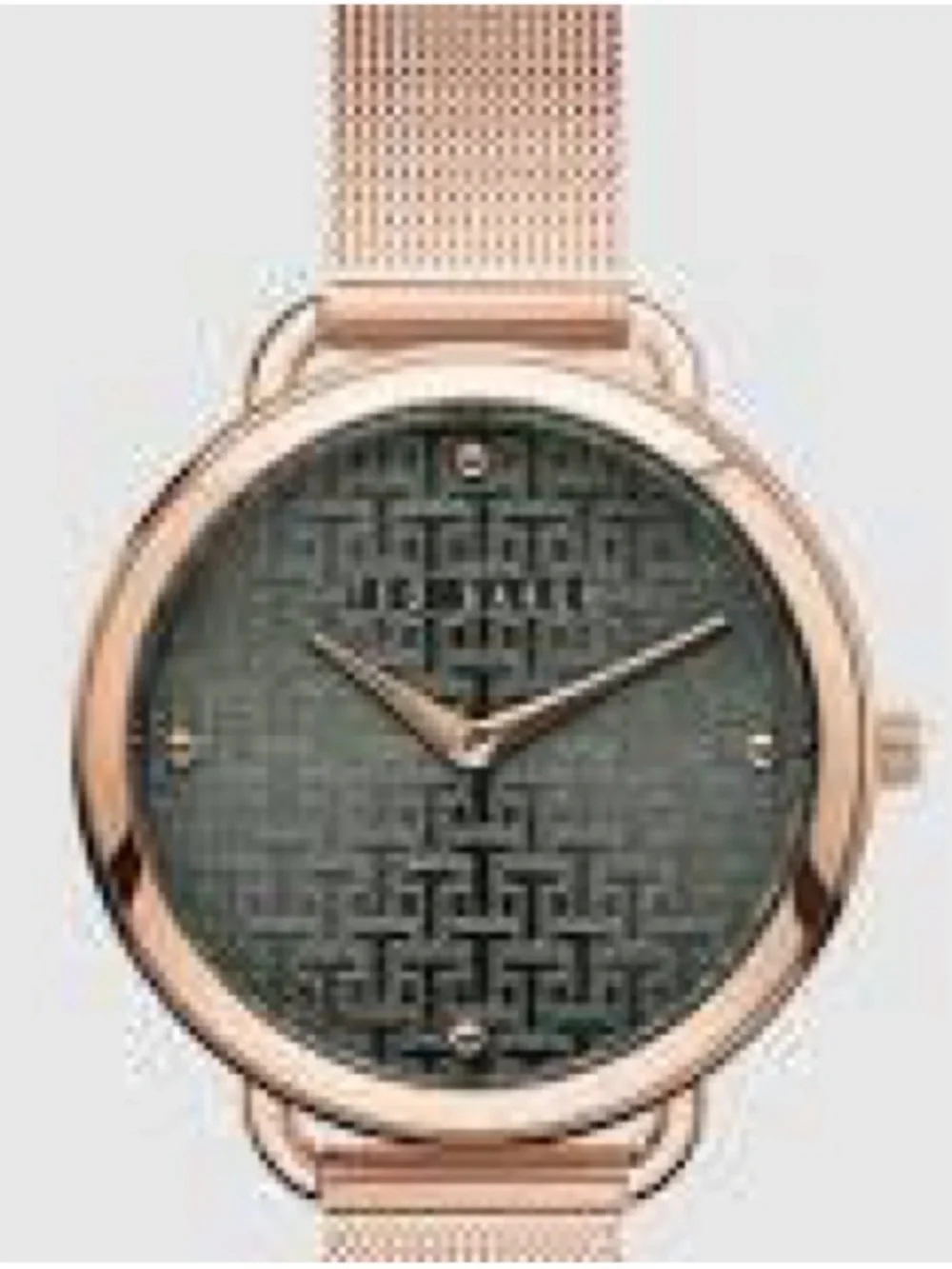 Ted Baker Rose Gold Mesh Watch with Textured Gray Dial